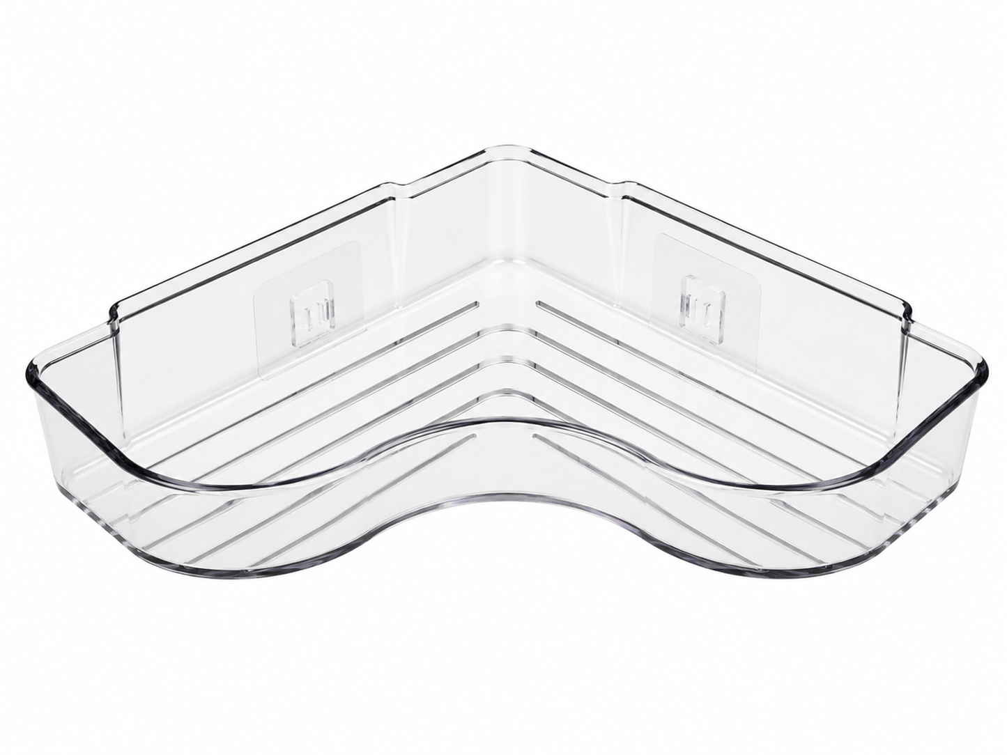 Organizador Esquinero Transparente para Baño con Diseño de Rejilla.