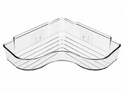 Organizador Esquinero Transparente para Baño con Diseño de Rejilla.