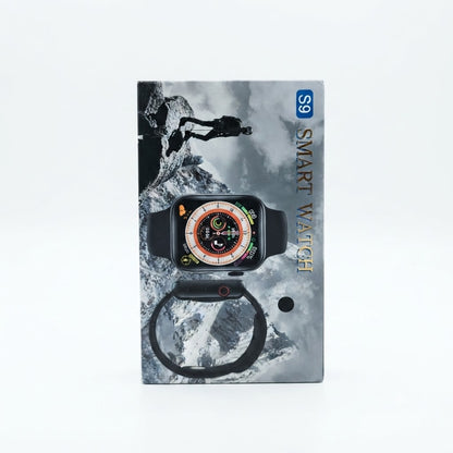 Reloj S9, mostrado en su caja de empaque con diseño deportivo.