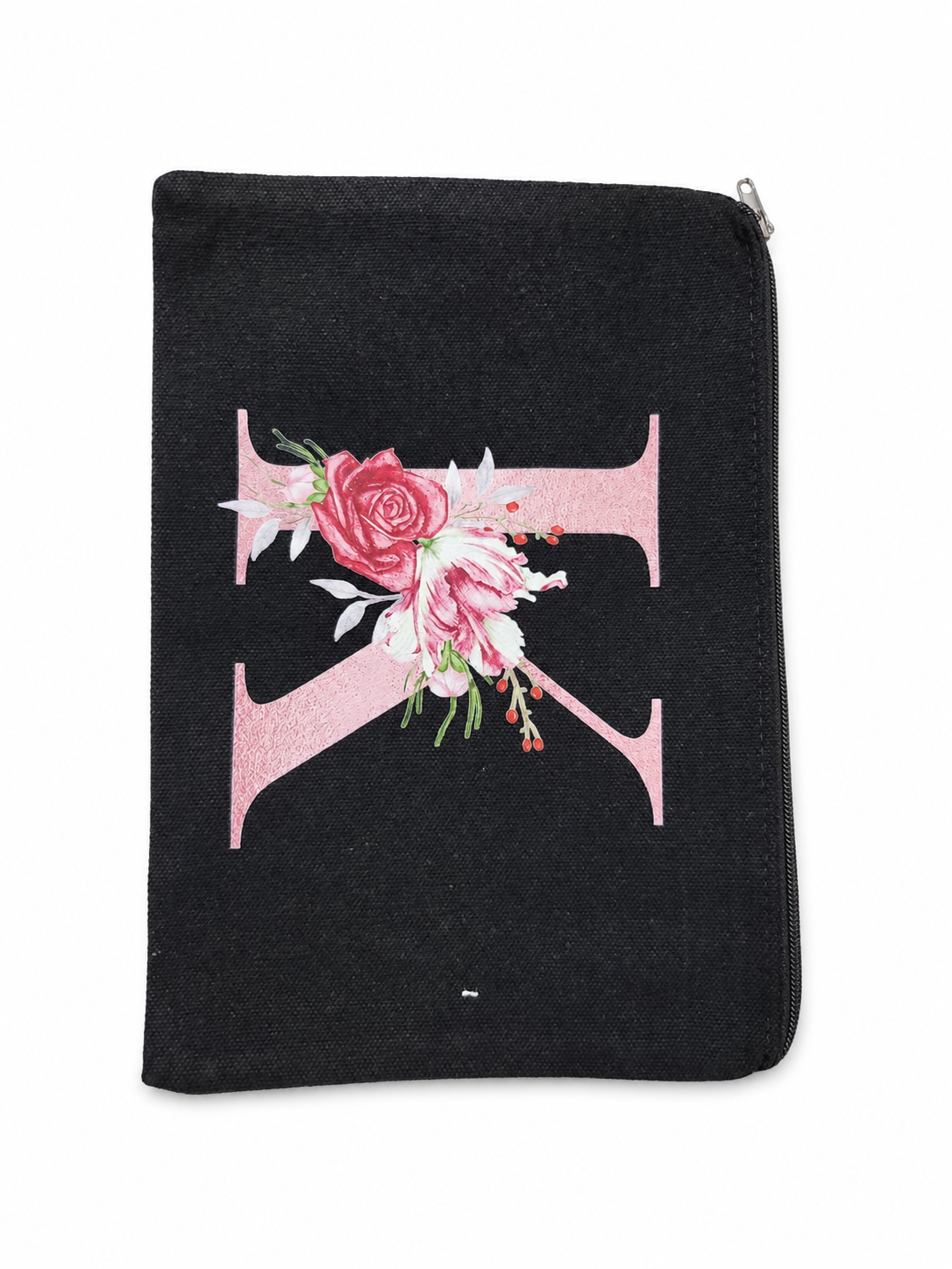 Bolso Organizador con Cremallera y Diseño Floral Estilo Monograma.