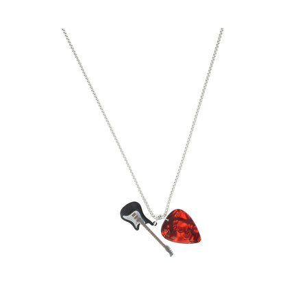 collar color silver, guitarra.