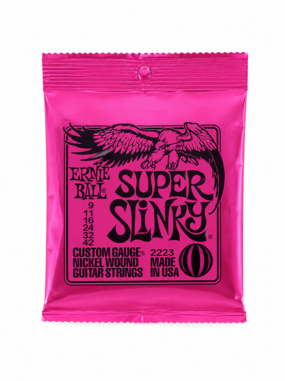 Juego de Cuerdas para Guitarra Eléctrica Calibre 9-42 Color Rosa.
