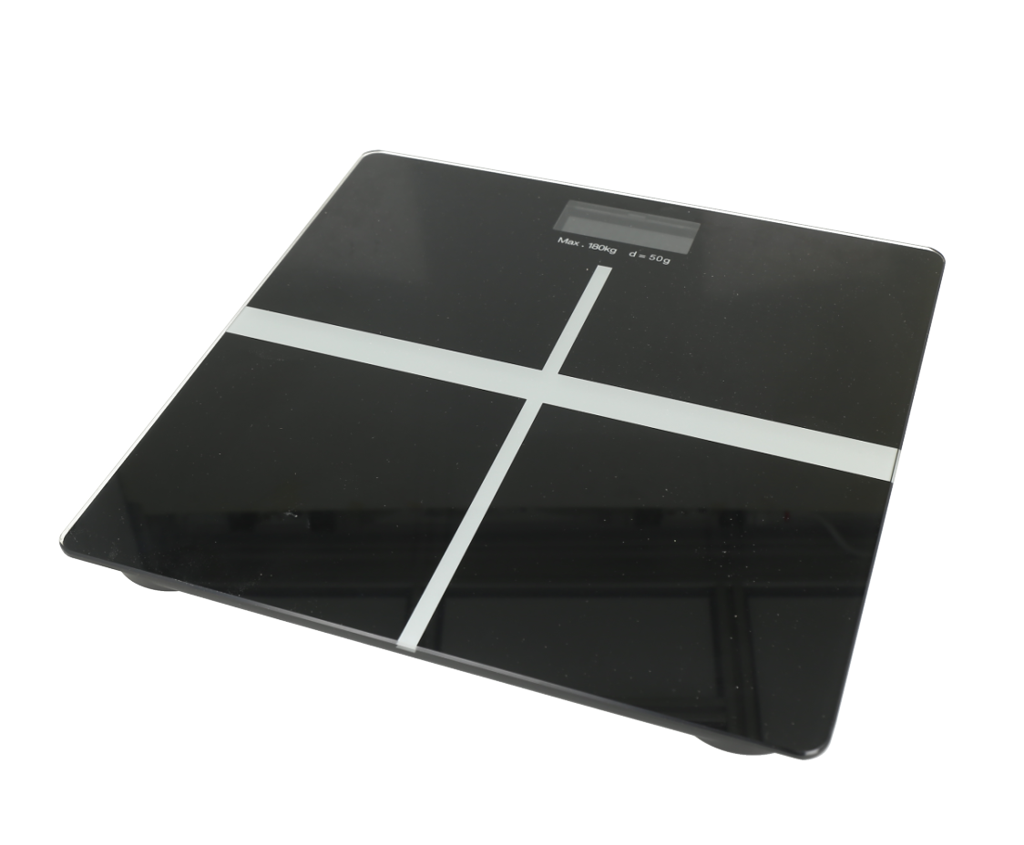 Báscula de baño digital de vidrio con capacidad de hasta 180 kg