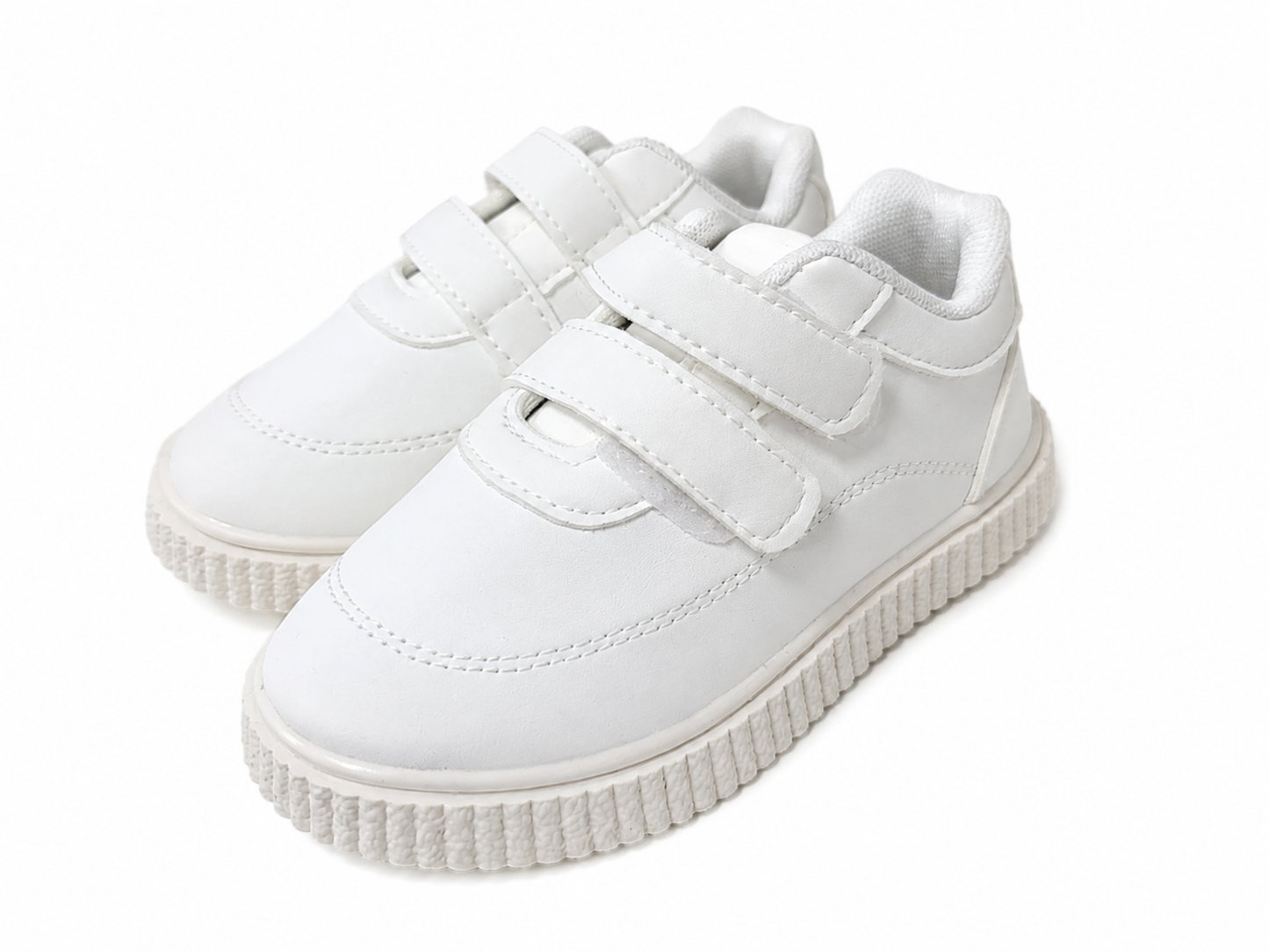 Zapatos Escolares Blancos Infantiles con Cierre de Velcro Talla 23.