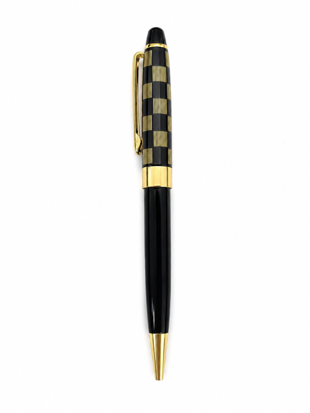 Bolígrafo Ejecutivo Negro con Detalles en Color Dorado.