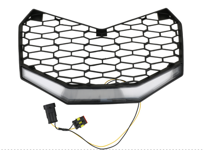 Rejilla frontal negra de plástico con luces LED integradas diseñada específicamente para el Can-Am Maverick X3