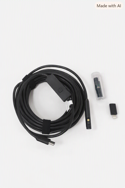 USB C o boroscopio industrial con cable flexible de varios metro.