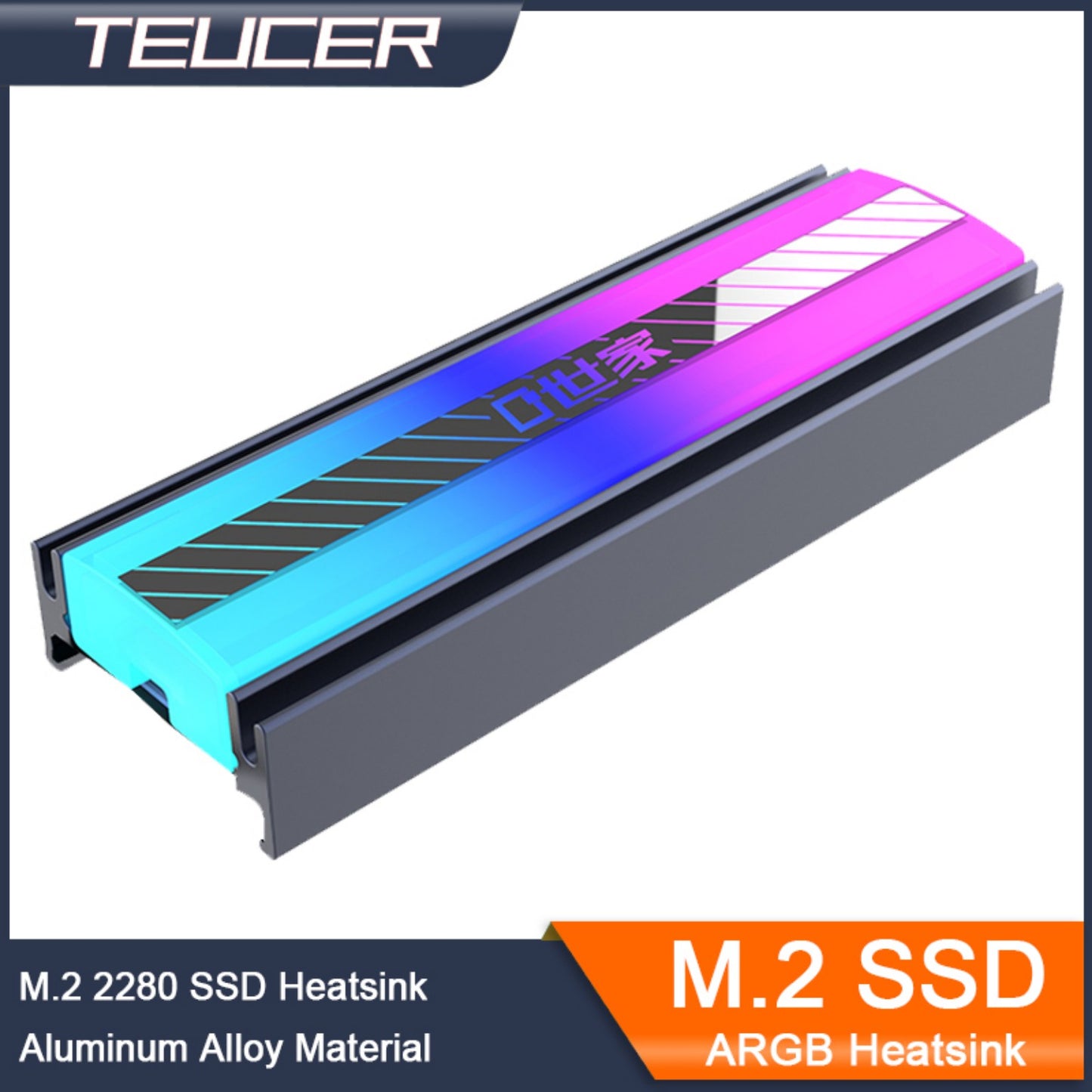 Disipador de calor ARGB para SSD M.2 2280 de aleación de aluminio.