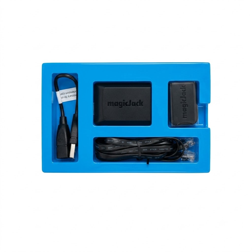 Adaptador de teléfono, un dispositivo utilizado para realizar llamadas telefónicas a través de Internet.