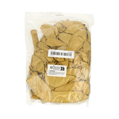 paquete de globos latex 100 piezas, dorados.