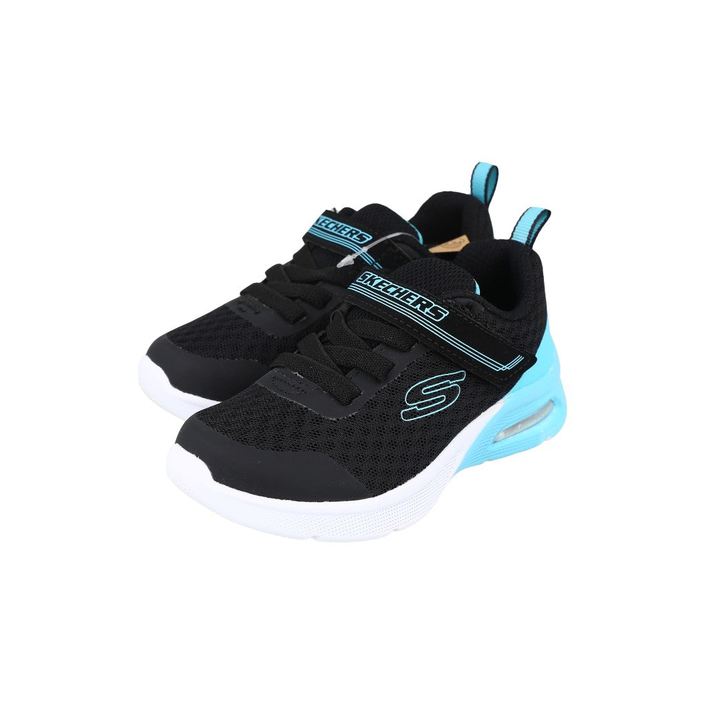 tenis p/ninos, negro/azul, size8