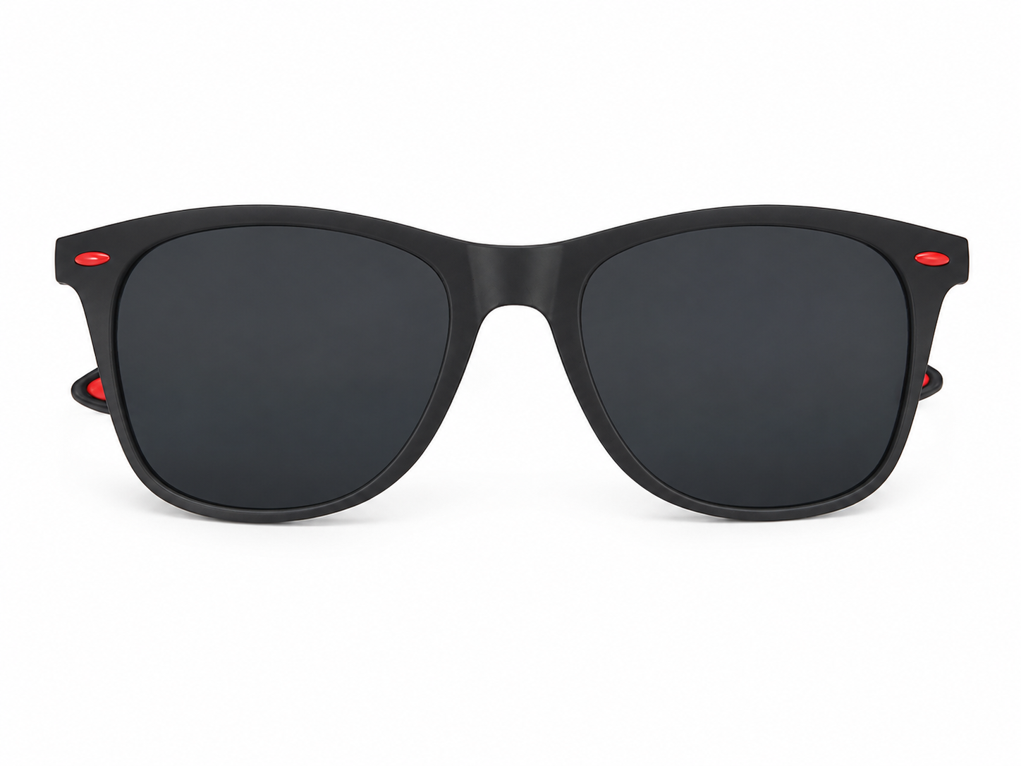 Gafas de Sol Clásicas con Montura Negra Mate y Lentes Oscuros.