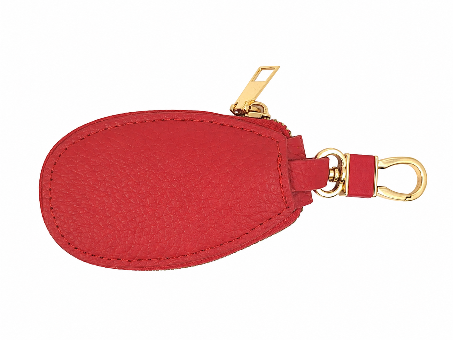 Estuche para Llaves con Cremallera y Gancho Metálico Rojo.