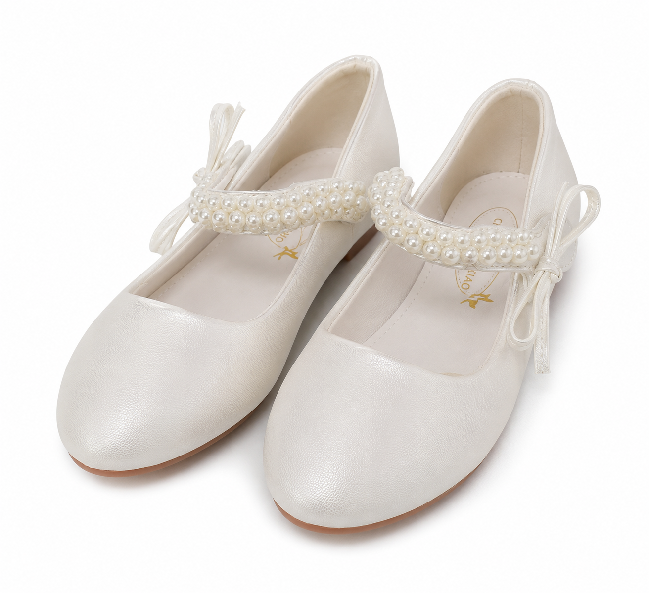 Zapatos de Vestir para Niña con Correa de Perlas Talla 29.