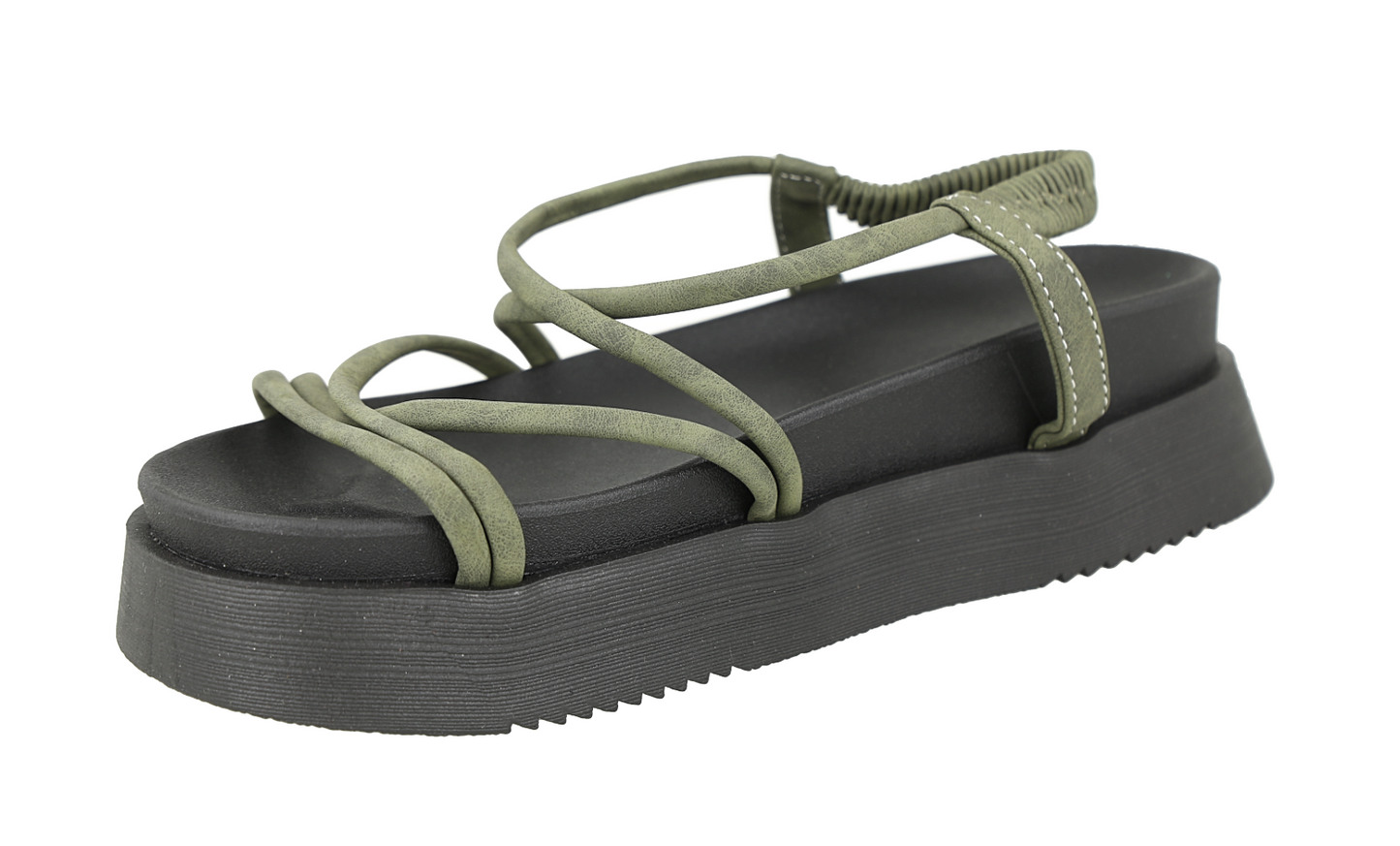Sandalias de plataforma en color verde oliva size 39.