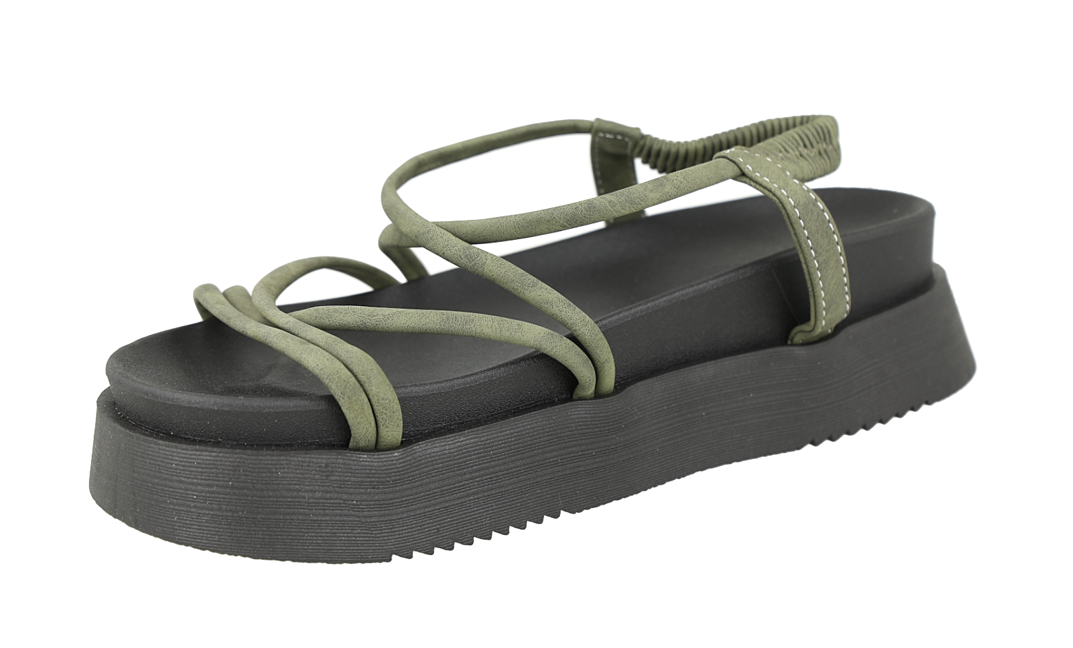 Sandalias de plataforma en color verde oliva size 39.