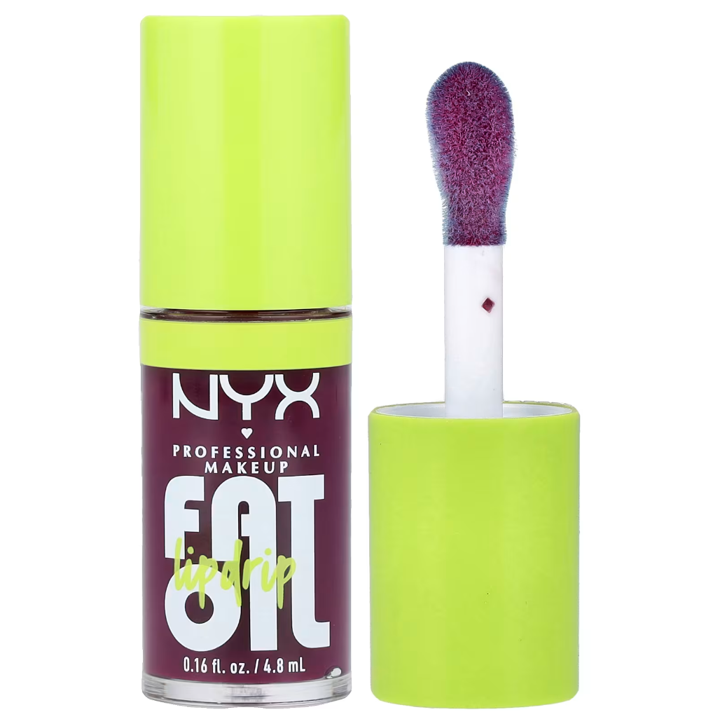 Labial de color morado brillante, proporciona un acabado de alto brillo con una sensación no pegajosa.