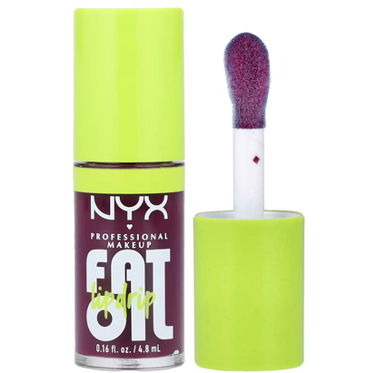 Labial de color morado brillante, proporciona un acabado de alto brillo con una sensación no pegajosa.