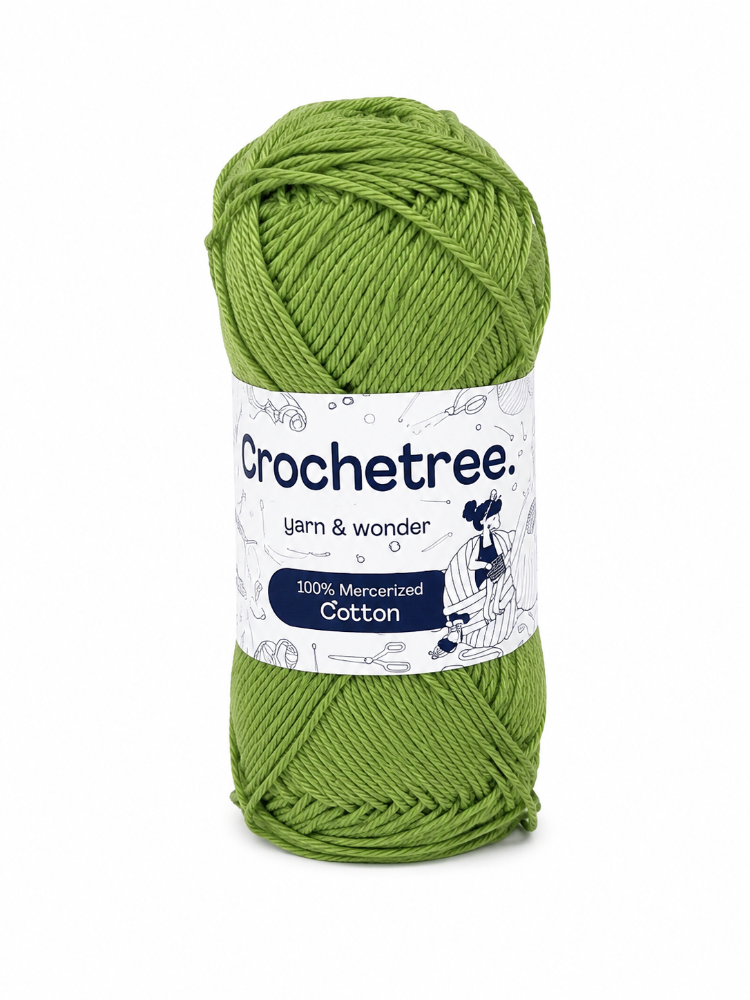 Hilo para tejido y crochet color verde.
