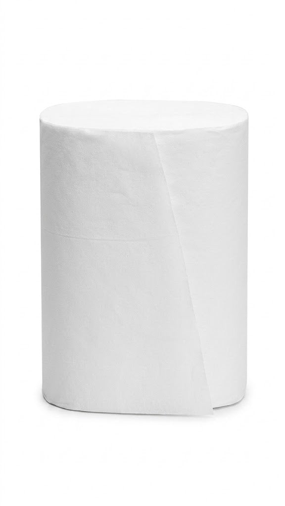 Rollo de tela no tejida, comúnmente utilizada para diversos propósitos, este material se utiliza frecuentemente como cubierta de polvo para muebles, en la fabricación de mascarillas faciales, toallitas sanitarias o suministros médicos desechables.
