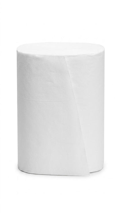 Rollo de tela no tejida, comúnmente utilizada para diversos propósitos, este material se utiliza frecuentemente como cubierta de polvo para muebles, en la fabricación de mascarillas faciales, toallitas sanitarias o suministros médicos desechables.