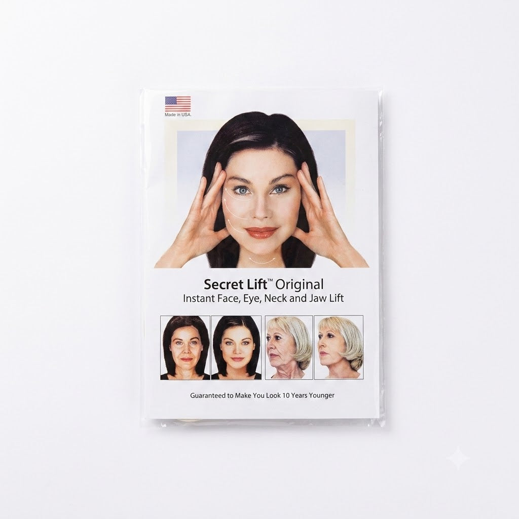 Kit de cintas adhesivas diseñado para tensar la piel del rostro y cuello al instante.