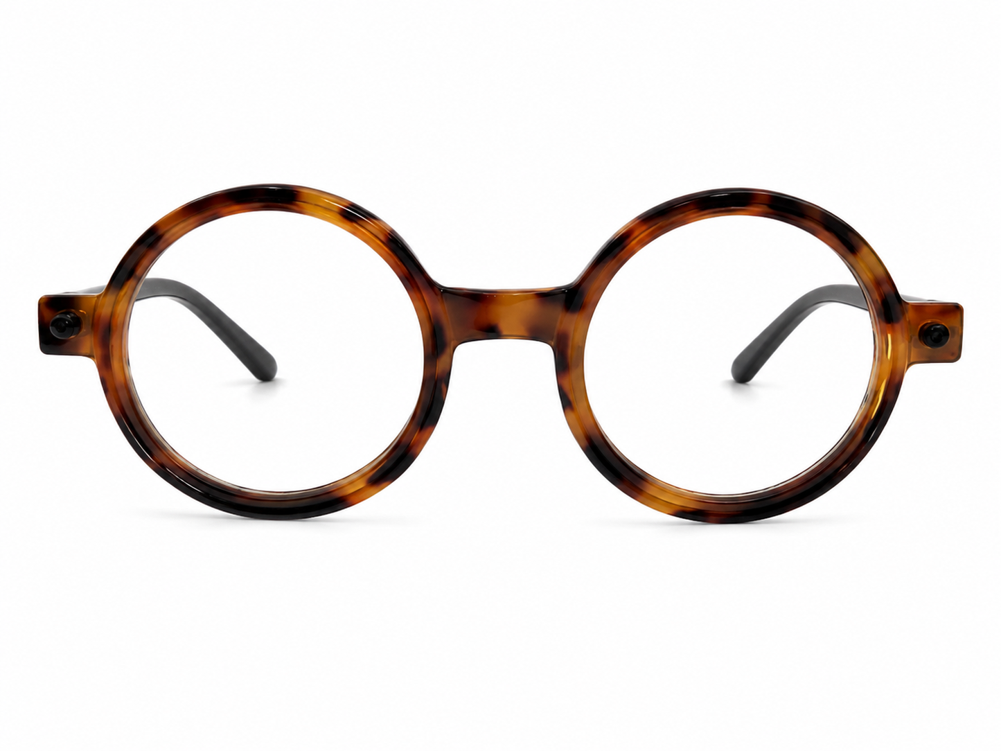 Gafas Redondas de Estilo Retro con Montura Carey.