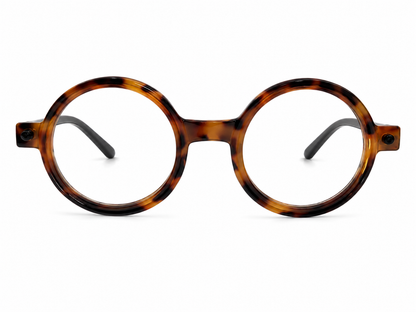 Gafas Redondas de Estilo Retro con Montura Carey.