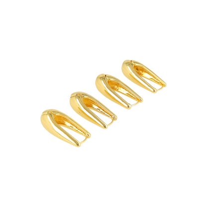 Aretes de aro ovalados, 2 pares color dorado.