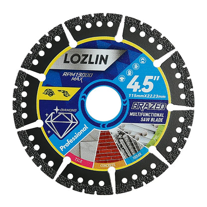 Disco de sierra multifuncional: Diseñado para cortar diversos materiales como azulejos, mármol, cuarzo, piedra, metal y plástico.