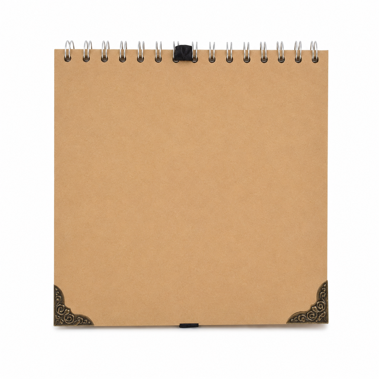 Álbum de Fotos con Espiral, Cubierta Kraft y Esquineras Metálicas Decorativas.