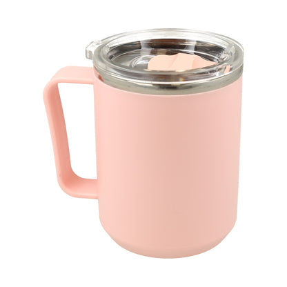 taza de café de acero inoxidable, rosa.