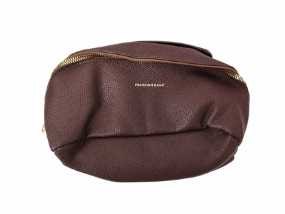 Bolso Cosmético de Viaje Color Marrón con Cierre Superior.