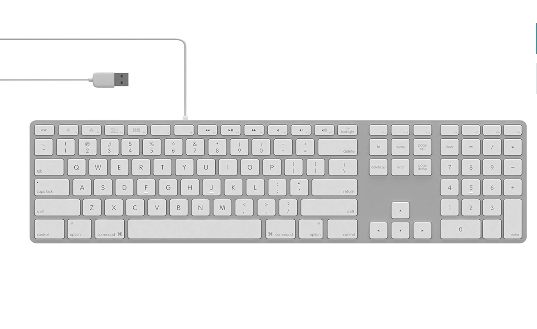 Teclado de aluminio con cable para Mac.