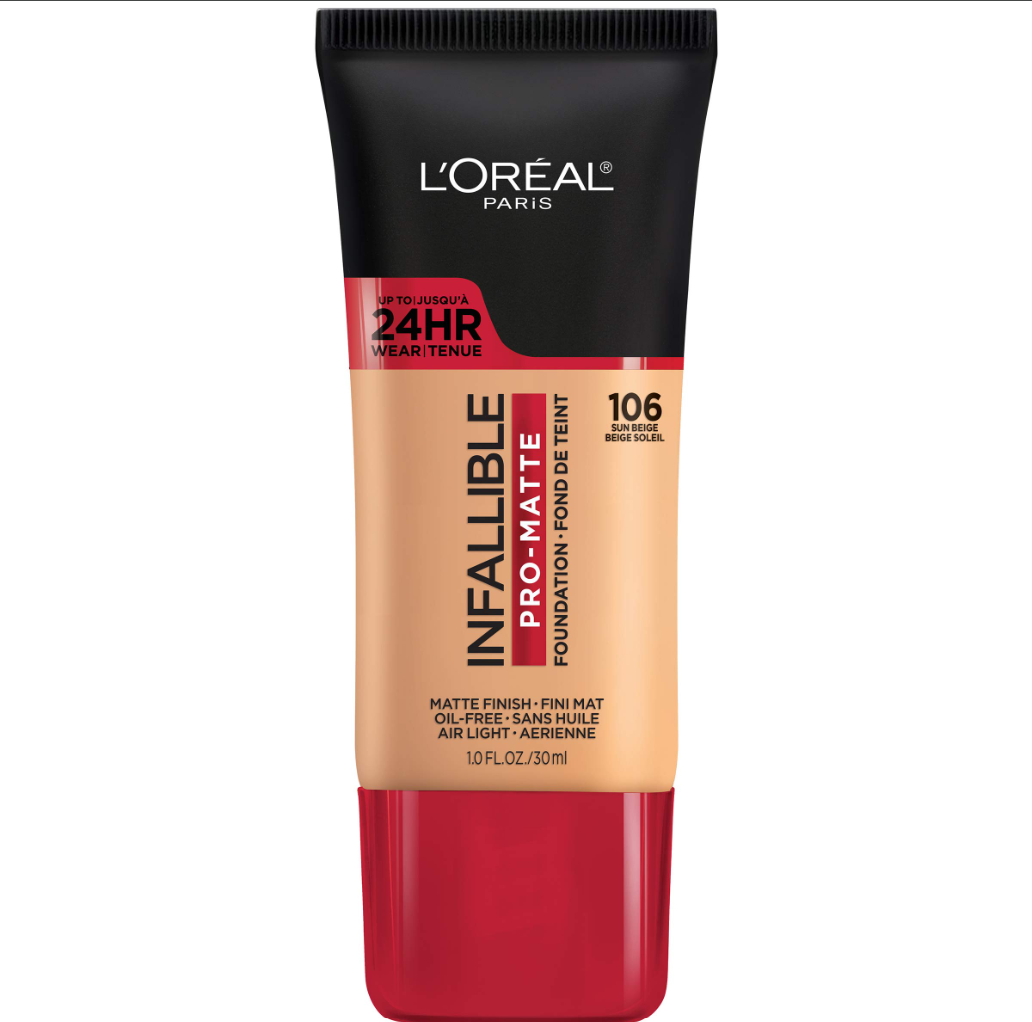 Esta es una base de maquillaje líquida en el tono 108 Caramel Beige.