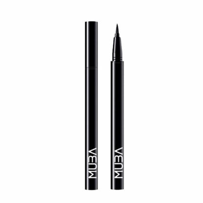Delineador líquido negro con un acabado mate.