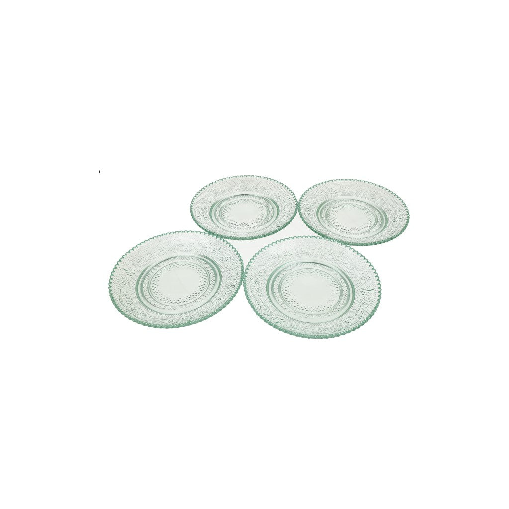 Platos de cristal verdes (sizikato 4pcs green glass snack plate)