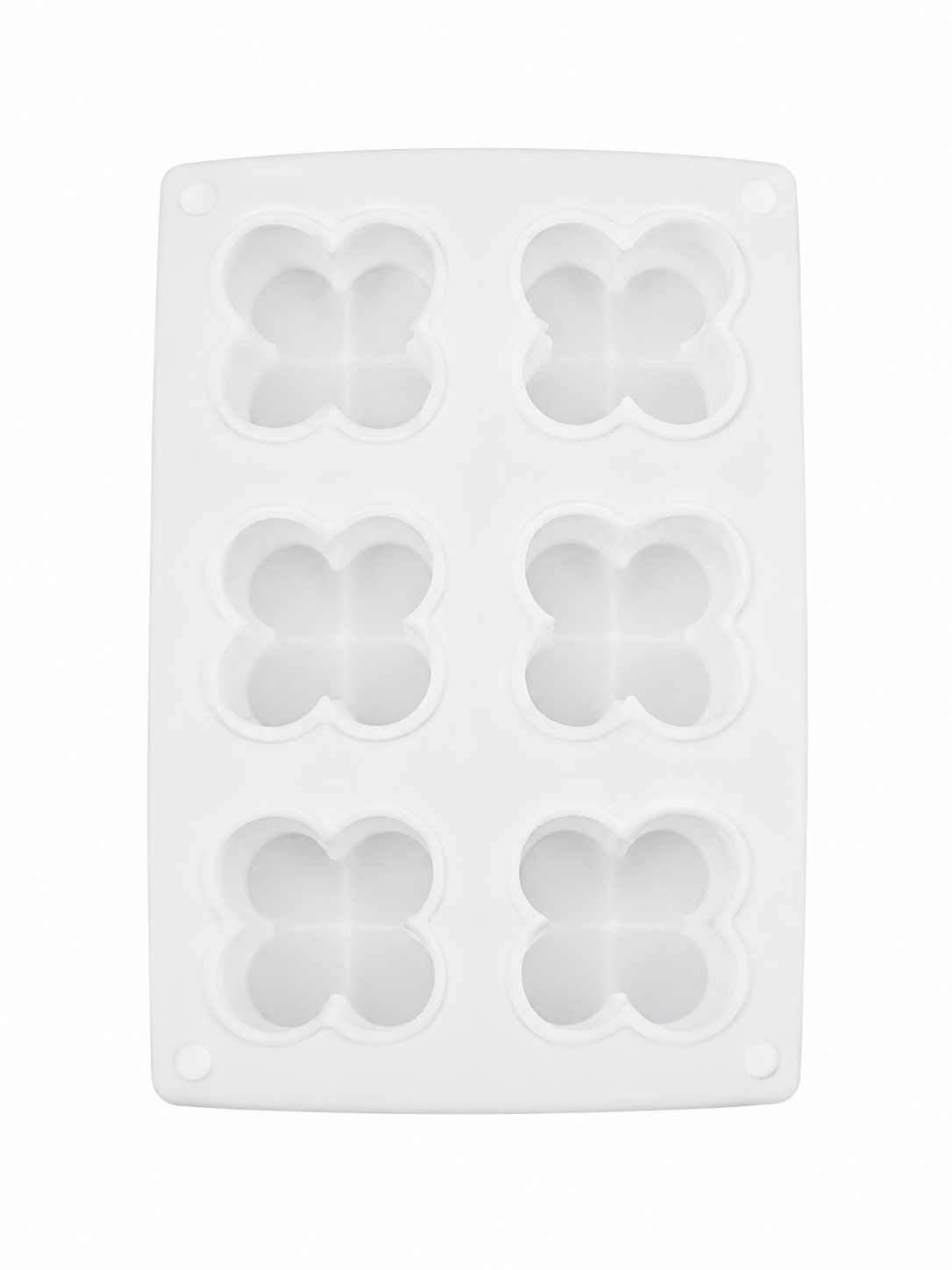 Molde de Silicona con 6 Cavidades de Flor Color Blanco.