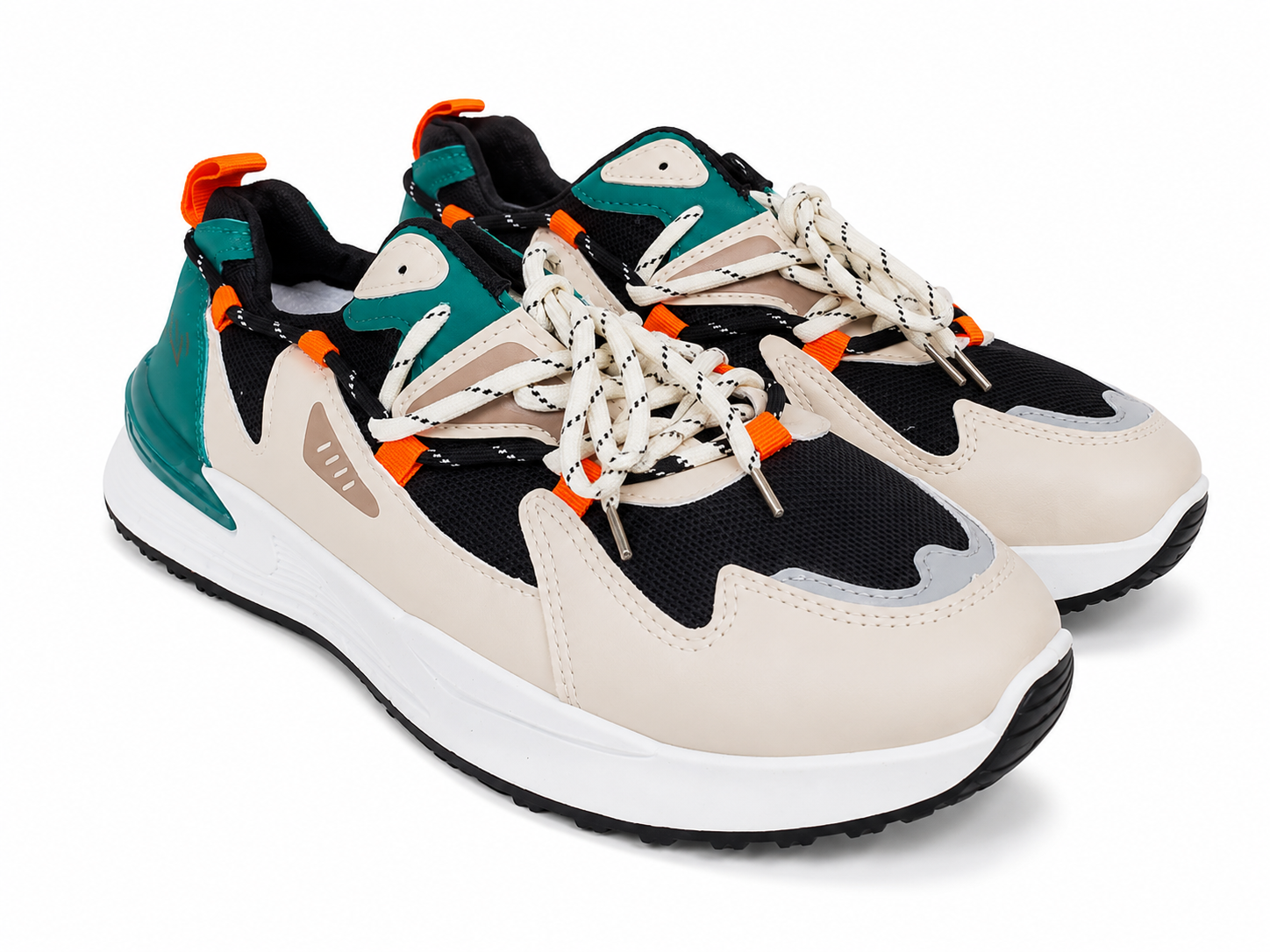 Zapatos deportivos casuales unisex de suela gruesa, diseño multicolor con malla transpirable, talla 42.