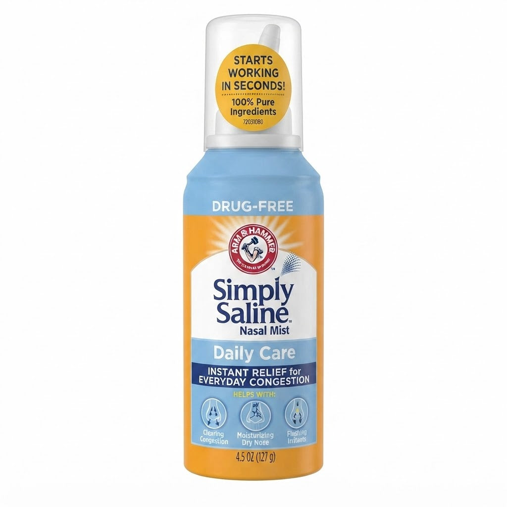 Espray nasal salino.