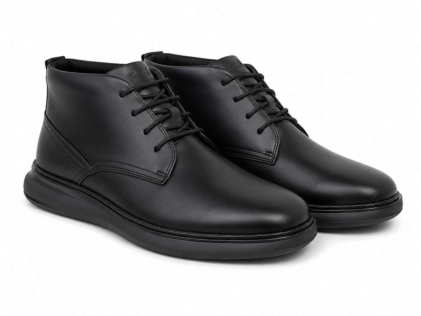 Botines de Vestir para Hombre Negros con Cordones y Suela Gruesa, Talla 9.5.