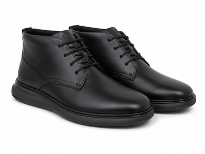 Botines de Vestir para Hombre Negros con Cordones y Suela Gruesa, Talla 9.5.
