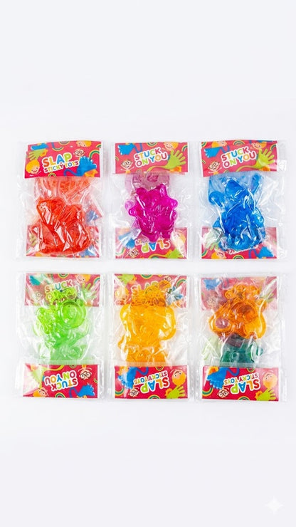 Juguetes de plástico elástico, son ideales para fiestas infantiles y premios de aula.