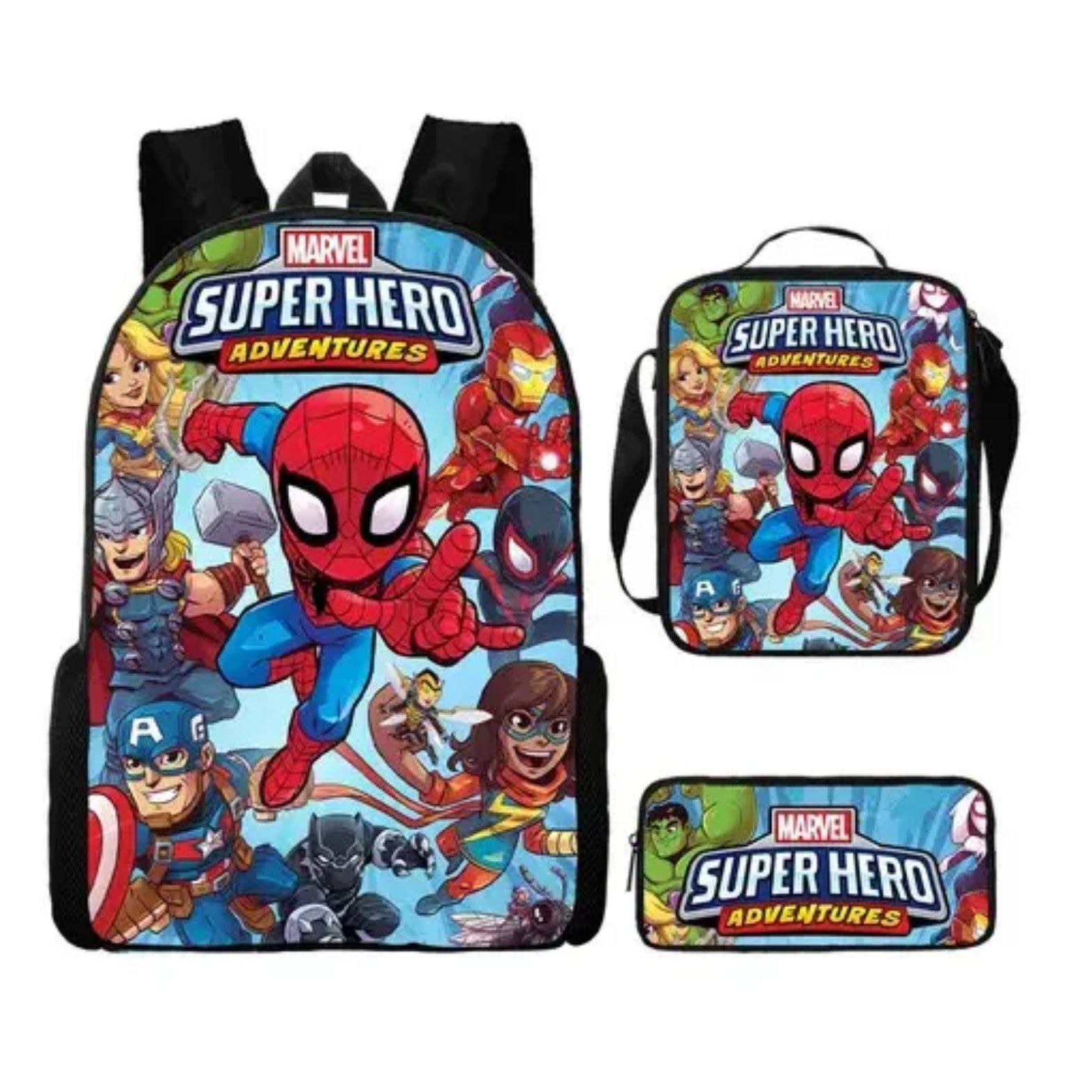 Mochila Escolar Infantil con Lonchera y Estuche de 3 Piezas para Niños.