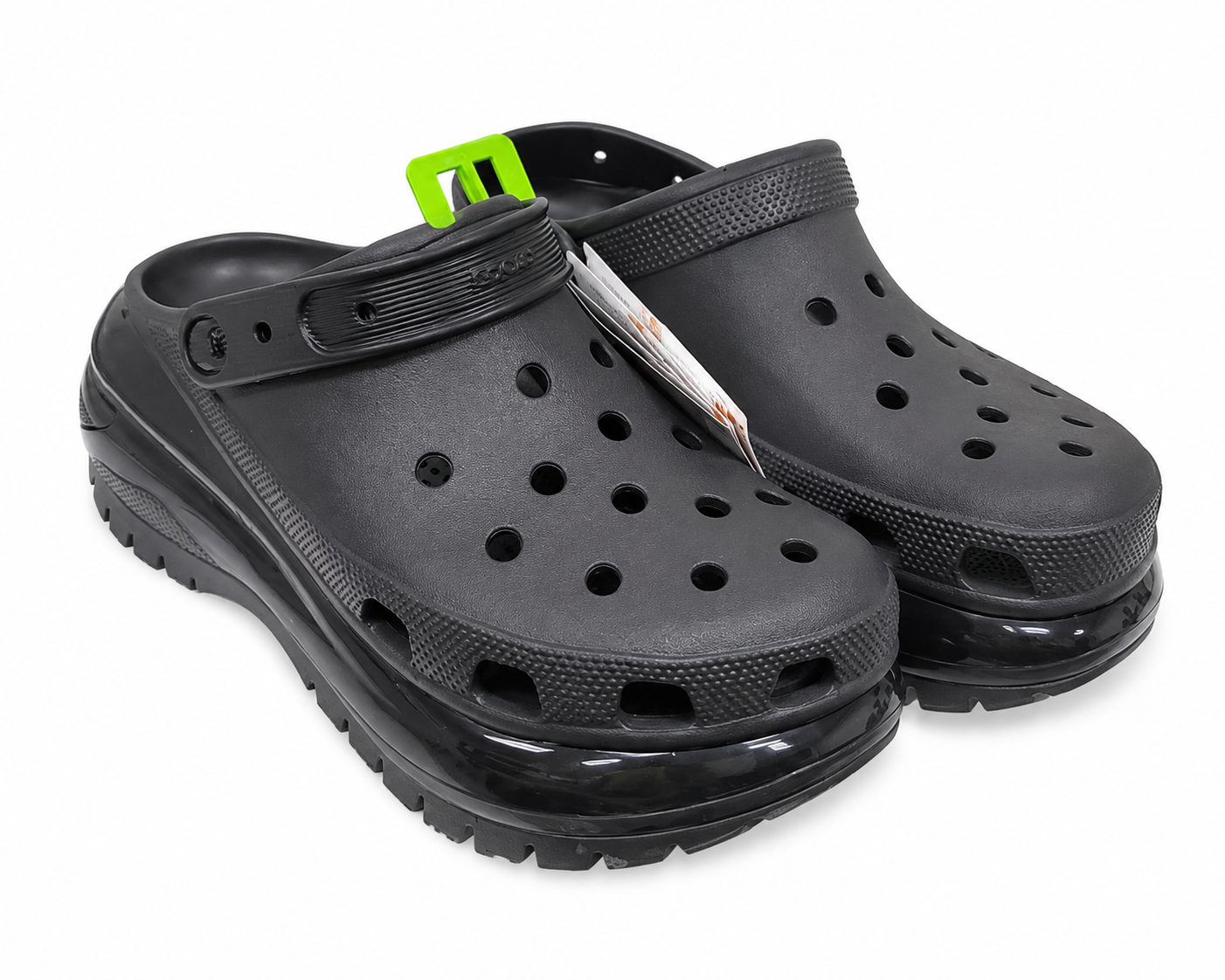 Zuecos unisex negros de espuma con correa ajustable y suela de alta tracción, talla 9.