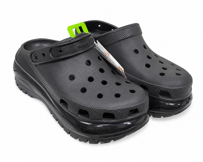 Zuecos unisex negros de espuma con correa ajustable y suela de alta tracción, talla 9.