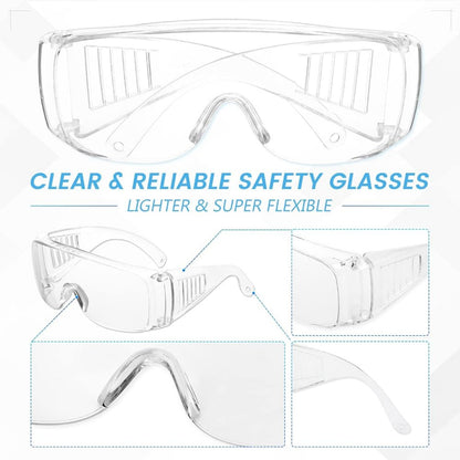 Set de 2 Gafas de Seguridad Transparentes Ligeras y Flexibles.