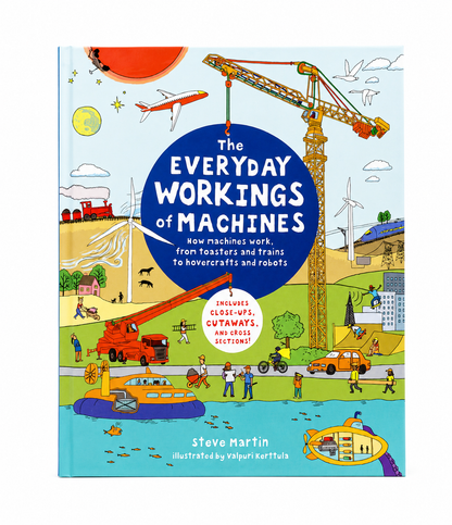 Libro ilustrado en inglés The Everyday Workings of Machines de tapa dura.