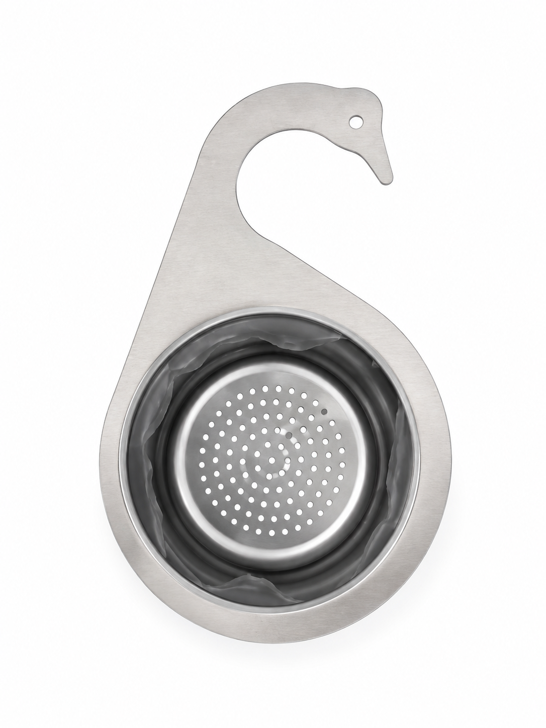 Colador de Fregadero de Acero Inoxidable con Gancho para Desagüe.