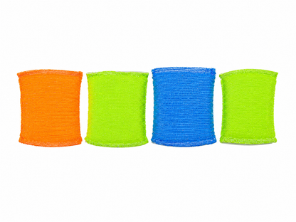 Juego de 4 fundas de malla reutilizables para limpieza en colores surtidos.